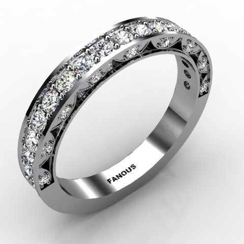 18k White Gold Diamond Band 0.706ct - 3100703-18kw