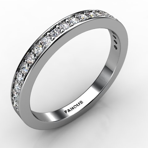 18k White Gold Diamond Band 0.294ct - 3100816-18kw